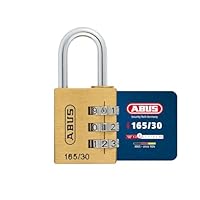 ABUS Zahlenschloss 165/30 - Vorhängeschloss aus Messing - mit individuell einstellbarem Zahlencode - Kofferschloss / Spindschloss - ABUS-Sicherheitslevel 3
