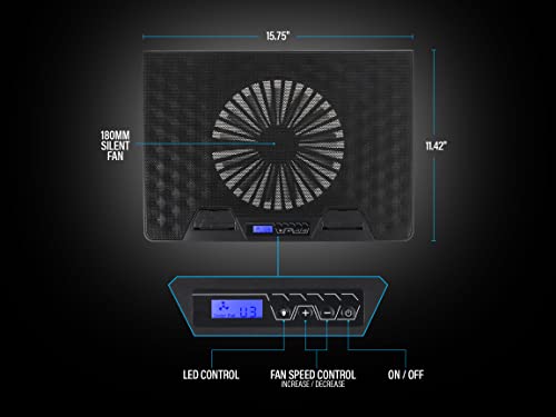 Rosewill-RGB-Laptop-Cooling-Pad-Gaming-Laptop-Cooler-for-12-17-Inch-Laptops-Big-Quiet-Fan-LCD-Control-Panel-Adjustable-Angles-Lighting-Modes-6-Fan-Speeds-2-USB-Ports-RWNB17C