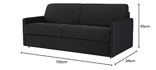 Vente-unique - Canapé 2 Places Convertible Express en Tissu Gris - Couchage 120 cm - Matelas 18 cm CALIFE