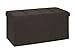 D&D Quality Puff Almacenaje Plegable, Asiento Acolchado, 76 x 38 x 38 cm - Exterior Estilo Lino - Carga Máxima de 300 kg (Brown)
