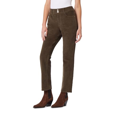Angels Forever Young Women's Curvy Straight Mid-Rise Corduroy Pants