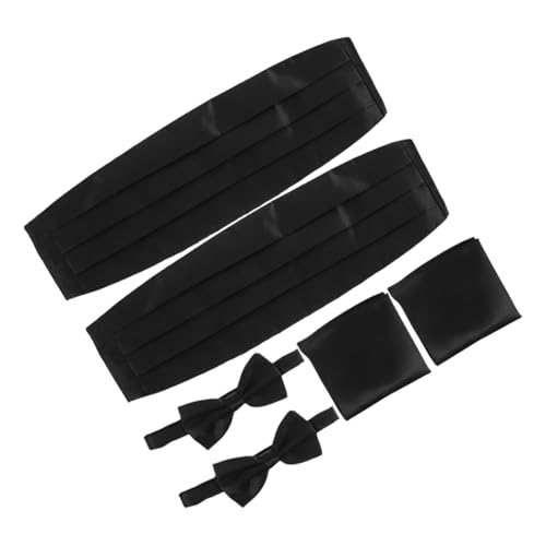 Conjunto de fajín y moño de satén para hombre, 6 piezas