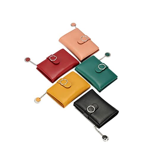 Women's Card Cases Women short wallet female cute purse Many Department Ladies Small Clutch Money bag Coin purse Card Holder Female slim wallet (Color : Black), Pink4