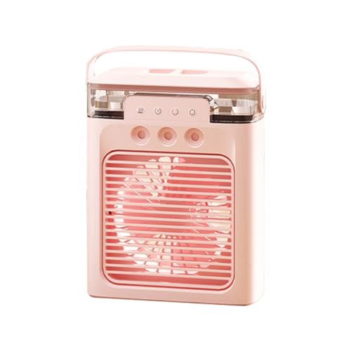 Oiqippnbv Ventilador de Aire Acondicionado Portátil Mini Enfriador de Aire Evaporativo con Colores Modos de Luz LED para Escritorio Mesita de Noche Mesa de Centro-C