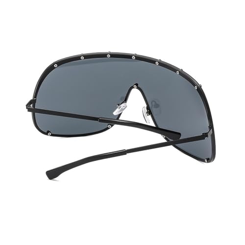 Fashion Oversized Luxury Sunglasses for Women Men One-piece Lens Frame Uv4003