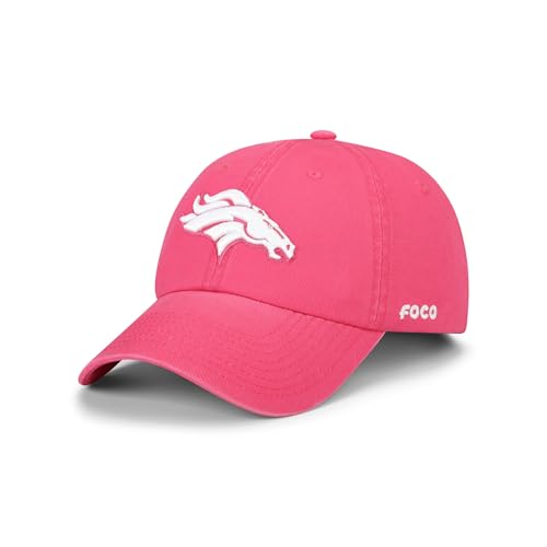 FOCO Denver Broncos NFL Magenta & White Casual Cap - Magenta