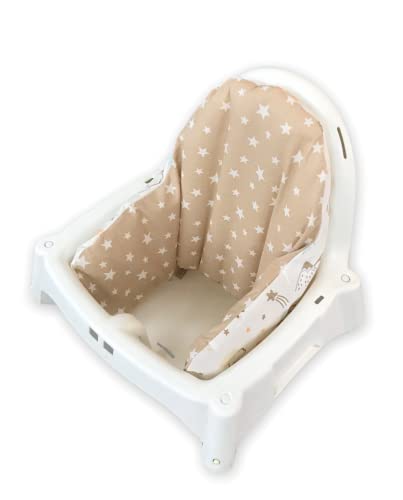 Image of Cover- Washable & Reversible Cotton Cushion Cover for IKEA High Chair Accessories, Compatible with Antilop,Only Cover! (Brown Rainbow)