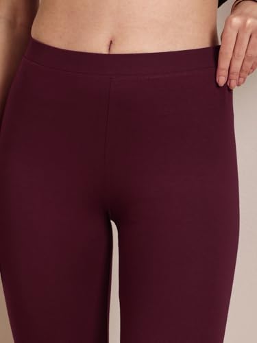 Image of TWIN BIRDS Super Stretchable Cotton Elasthane Fabric Ankle Length Leggings for Women