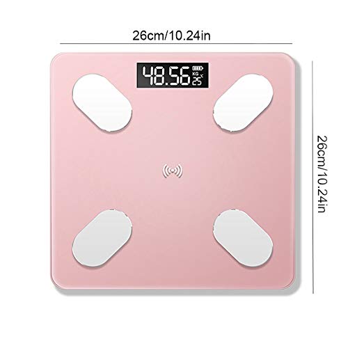 design de mode Bluetooth Balance de Graisse Corporelle Électronique ? Balances Numériques Salle de Bains Balance Balance Analyseur de Composition Corporelle Sans Fil Smart Digital (Couleur : Noir, Ta