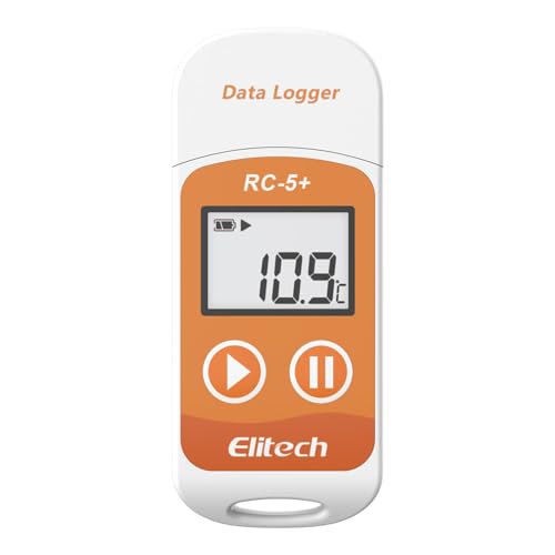 Elitech RC-5+ Digital PDF USB Temperature Data Logger Reusable Recorder Refrigerator Thermometer 32000 Points High Accuracy (100 Packs)