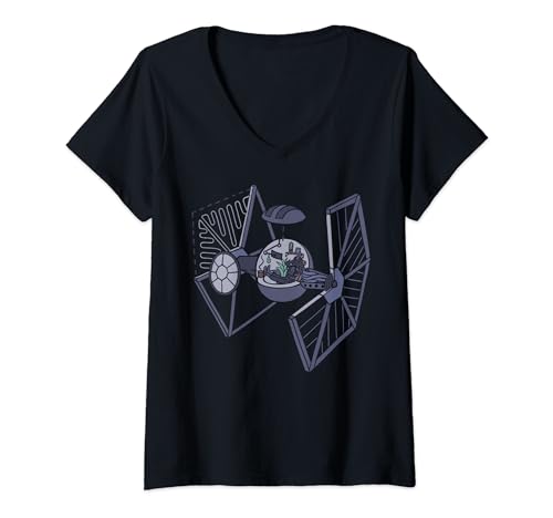 T-shirt V Star Wars TIE Fighter femme haut imprimé science-fiction