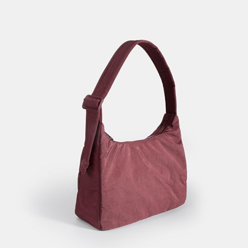Image of FASTFAIRY Nylon Shoulder Bag - Adjustable Quilted Strap, Structured Slouchy Design with Interior Zip Pocket