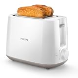 Philips Viva Collection Tostapane, 2 Fette, 8 Impostazioni, Scongelamento e Scalda Brioche Integrato, Leva di Sollevamento, Auto Spegnimento, Bianco (HD2581/00)