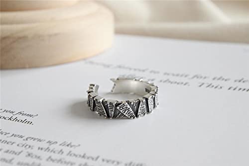 Anneau réglable pour femmes style bague ajustable triangle rétro - 7