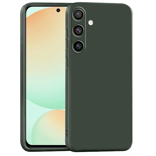 Image of Back Cover for Samsung Galaxy S24 FE 5G | Full Camera Protection | Premium Liquid Silicon Case | Flexible Bumper Case for Samsung Galaxy S24 FE 5G (Military Green)