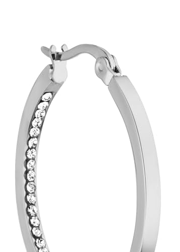 Purelei Inner Shine Creolen Ohrringe – Edelstahl 18K Vergoldet/Rosévergoldet oder Silber – 30 mm Ø, 2 mm Breite - Damen Ohrringe (Silver) – Ansicht 2