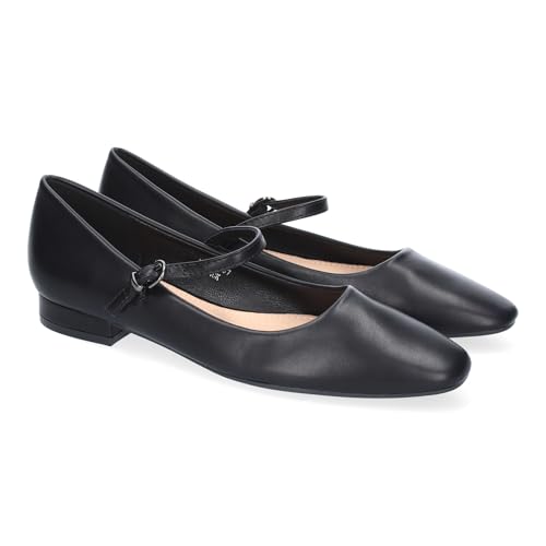 shoes&blues.es 90425 Zapato de Mujer Tipo Bailarina Francesita con Elegante Diseno y Cierre de Hebilla con Punta Redonda, Ideal para Llevar en Cualquier Ocasion. Negro Talla 38