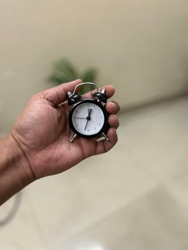 Image of Vintage Inspired Mini Table Alarm Clock, Old Retro Style Digital Alarm Clock, Small Table Clock for Home, Kitchen, Office and Decor (Black)
