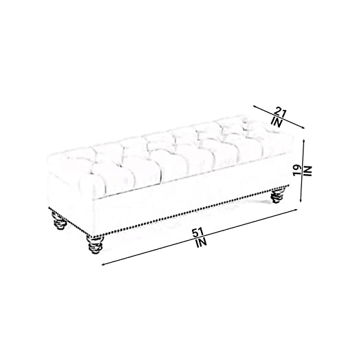 Image of Ottoman Bench with Storage with Button-Tufted, pouffe Puffy Couch Settee Bedroom Bench Safety Hinge Ottoman in Upholstered Fabrics, Large Storage Bench for Bedroom, Living Room Office Hotel
