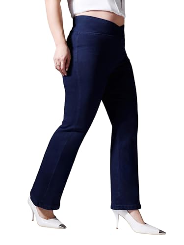 Image of Miss Chase A+ Women's Bootcut High Rise Regular-Length Stretchable Denim Shaping Jeans