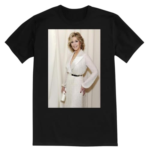 Jane Fonda - Premium Men's Crewneck T-Shirt – Soft, Comfortable, and Stylish SRS PDI899133, Black, Large