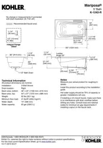 Miniatura 4 de KOHLER 1242-R-0 K-1242-R-0 - Baño de 5 pies color blanco