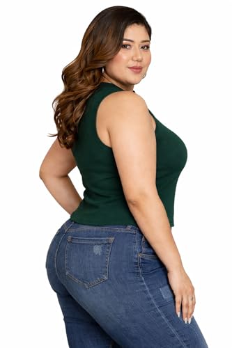 Image of FUNDAY FASHION Women's Solid Ribbed Crop Relaxed Fit Tank Top Plus Size for Women's