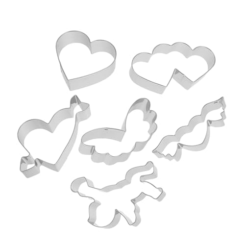 Zerodeko 6 Piezas Cortadores de Galletas Acero Inoxidable para Repostería Set para Tartas y Galletas de San Valentín Reutilizables y Duraderos