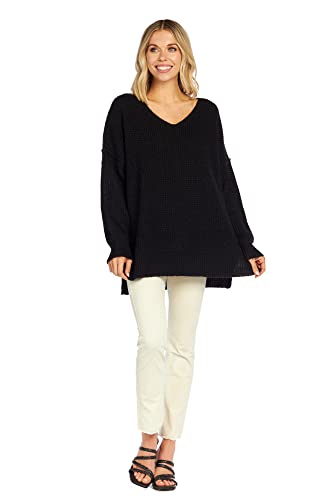 Image of Mud Pie Women's Mud Pie Avalon Womens Waffle Oversized Sweater