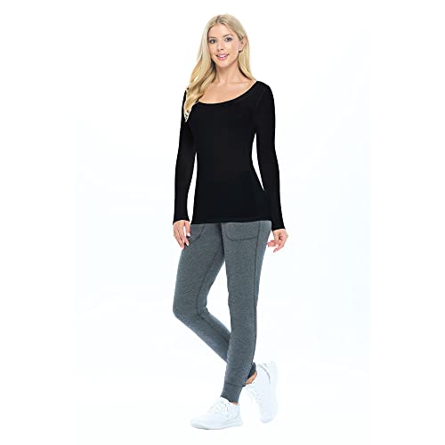 Natural Uniforms Women'S Long Sleeve Extra Wide Scoop-Neck T-Shirt Under Scrub thumb #1