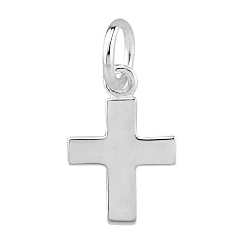 Hawaiian Silver Jewelry Cross Charm – Mini Cross Charm Pendant for Necklace, Bracelet, Jewelry – Premium 925 Sterling Silver – High Polished Silver Cross Pendant Cover