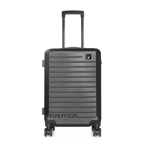 Image of Nautica Trolley Luggage Bag 20 inches - Lightweight | ABS Hardshell Material|Trolley with 4 Spinner Wheels and Resetable Combination Lock | Unisex | Small Cabin Trolley Bag for Men & Women, Black