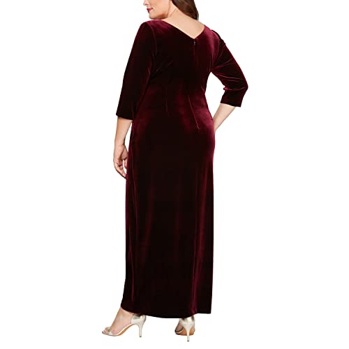 Alex Evenings Women's Plus Size Long Velvet Dress2