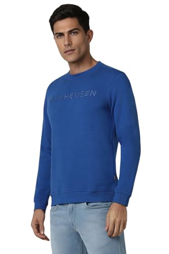 Image of Van Heusen Men's Embroidered Premium Cotton Full Sleeve Regular Fit Sweatshirt | Effortless Styling | Premium Cotton Blend