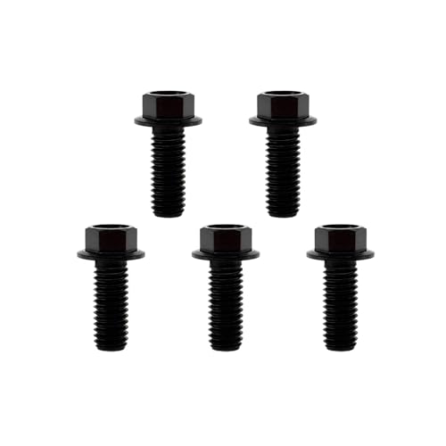 Image of RISON-Titanium Flanged Hex Head Bolts M10x1.25x25mm 6AL4V Aerospace Grade Ti Bolt Black Pack of 5