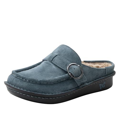 Image of Alegria Women's Brigid Leather Moc Toe Open Back Clog with Heel Cup | Casual Shoes