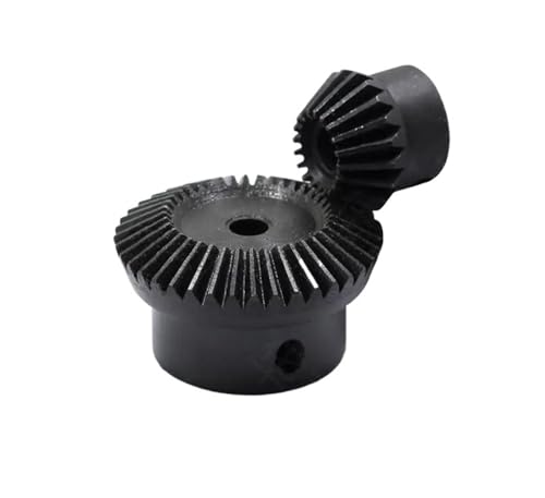 Bevel Gear Pinion Hardware Mechanical 1:2 Bevel Gear 2Modulus 14Teeth +28Teeth Inner Hole 6mm 90 Degree Drive Commutation Steel Gears Steel Gears Screw M5