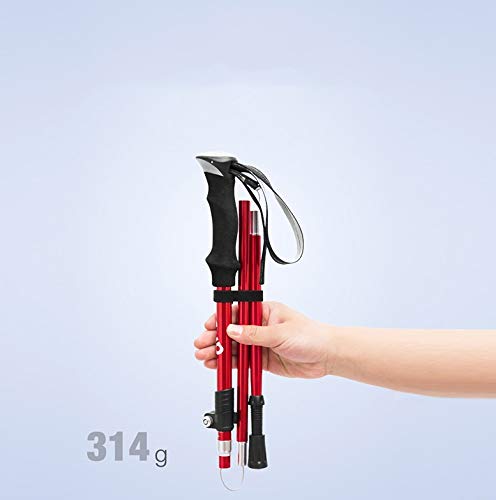 Bastón de senderismo alpenstock telescópico de aluminio para alpinismo 5