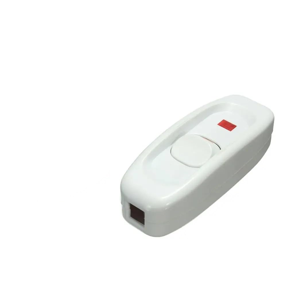 Liuchuchu White Inline Switch Button Light Switches 110 250V On/Off Desk 10A(White)