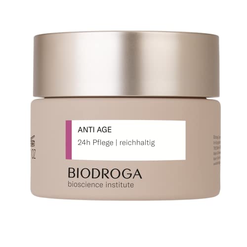 Biodroga Crema viso anti invecchiamento 24 ore ricca, 50 ml – rassodante anti rughe cura del viso crema giorno crema notte vegan bioscience Institut