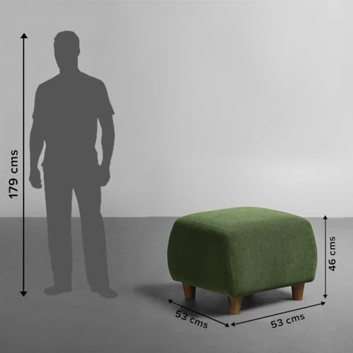 Image of Sleepyhead Yolo Designed by Duroflex - 4 Seater Sofa LHS Sectional + Ottoman |Premium Fabric, Plush 3-Layer Cushioning |Modern Buttonless Tufted & Anti-Sag Comfort |3 Years Warranty - Avocade Green