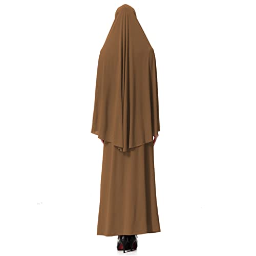 Women Formal Muslim Prayer Garment Sets Long Hijab Dress Abaya Afghanistan Islamic Clothing2