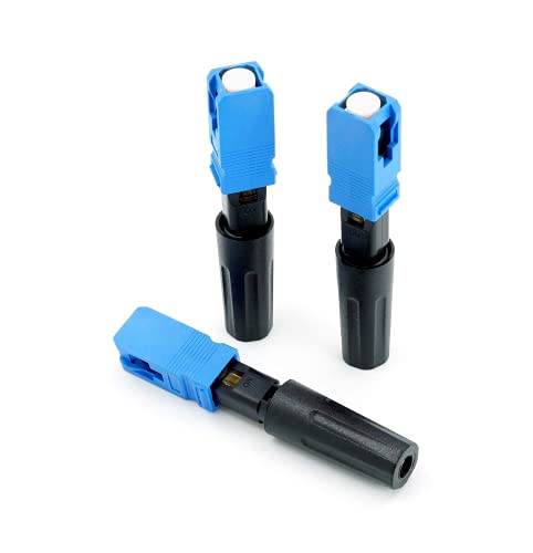 Leite 10pcs SC UPC Fiber Optic Quick Connectors SC Fiber Reusable Connectors Adapter Embedded OS2 Single Mode 9/125 Mechanical for FTTH CATV Cold Connector Network Optical Fiber Instrument