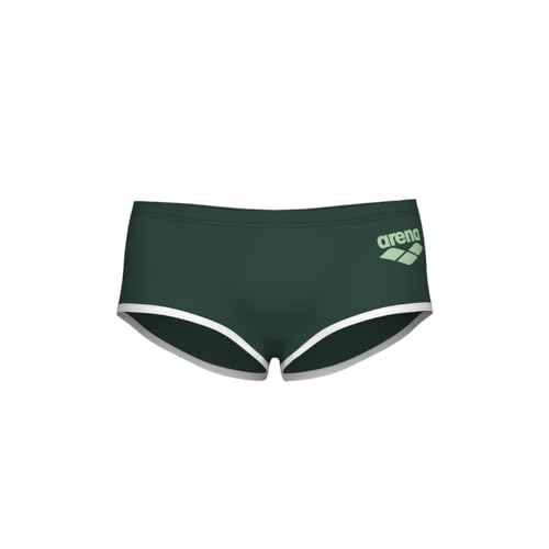 Arena One Men's Big Logo Low-Waist Swim Short Pool Practice Athletic Swimsuit Bañador para Hombre, Salvia Oscura/Blanco, 56