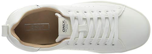 Only ONLSHILO PU Sneaker Noos, Basket Femme, White, 38 EU