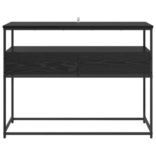 Table console noire avec rangement pour optimiser l'espace - 7