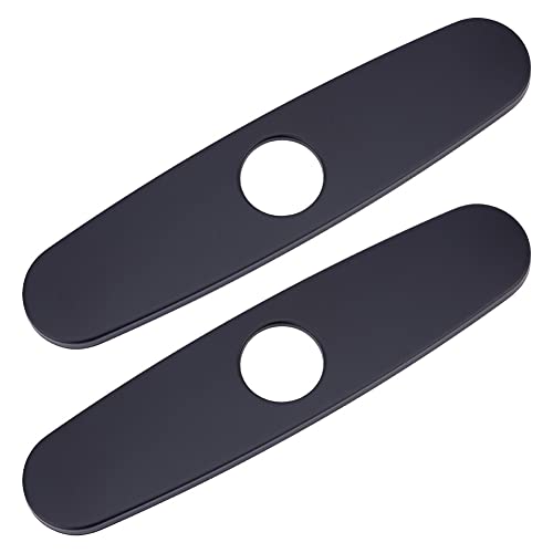 UNICRAFTALE 304 Plaque de Recouvrement de Trou D'Évier en Acier Inoxydable pour Vanité de Salle de Bain Ou Évier de Cuisine Ovale Noir 3 à 1 Plaque D'Écusson de Robinet de Cuisine 58.5 mm de Long