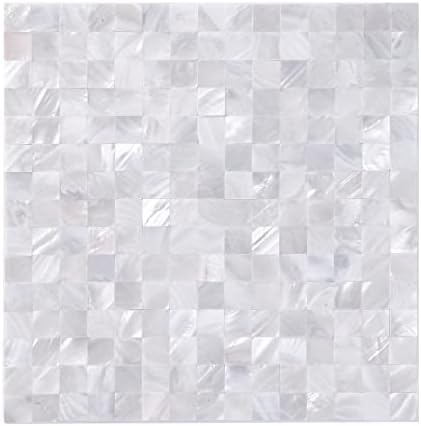 Reovatile Peel and Stick Pearl Shells Backsplash Tiles, Stick on Backsplash for Kitchen, Bathroom, Bedroom (11.8"X11.8", 10 Sheets in Colorful Nature)