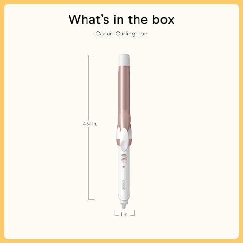 Image of Conair Double Ceramic 1 in. Curling Iron | Double Ceramic 1 in. Barrel Creates Classic Curls on Short to Long Hair, White /Rose Gold, CD701L