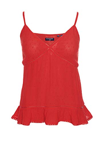 Superdry Damen Summer Trägertop mit Spitze Apfelrot 38